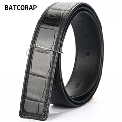 2021 Top Brand Simple High-end Crocodile Belt Luxury Designer Men Crocodile Belly Belt Black Brown Does not include belt buckle