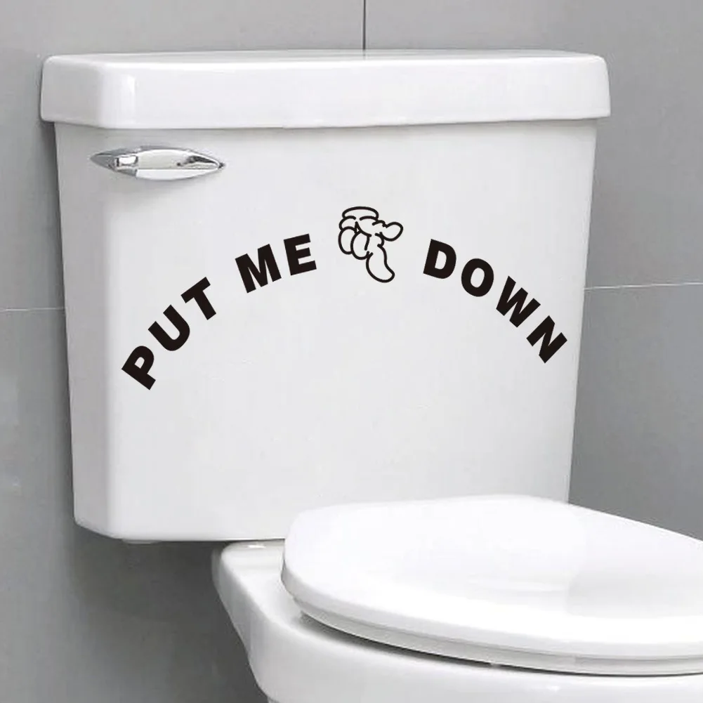 

Funny Toilet Sign Stickers Bathroom Decoration Home Decals Art Waterproof Creative Wall Vinyl Posters