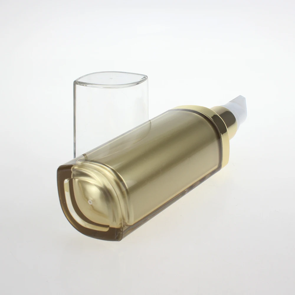 4oz Gold Plastic Lotion Bottle 120ml with Clear Lid Hot Sale