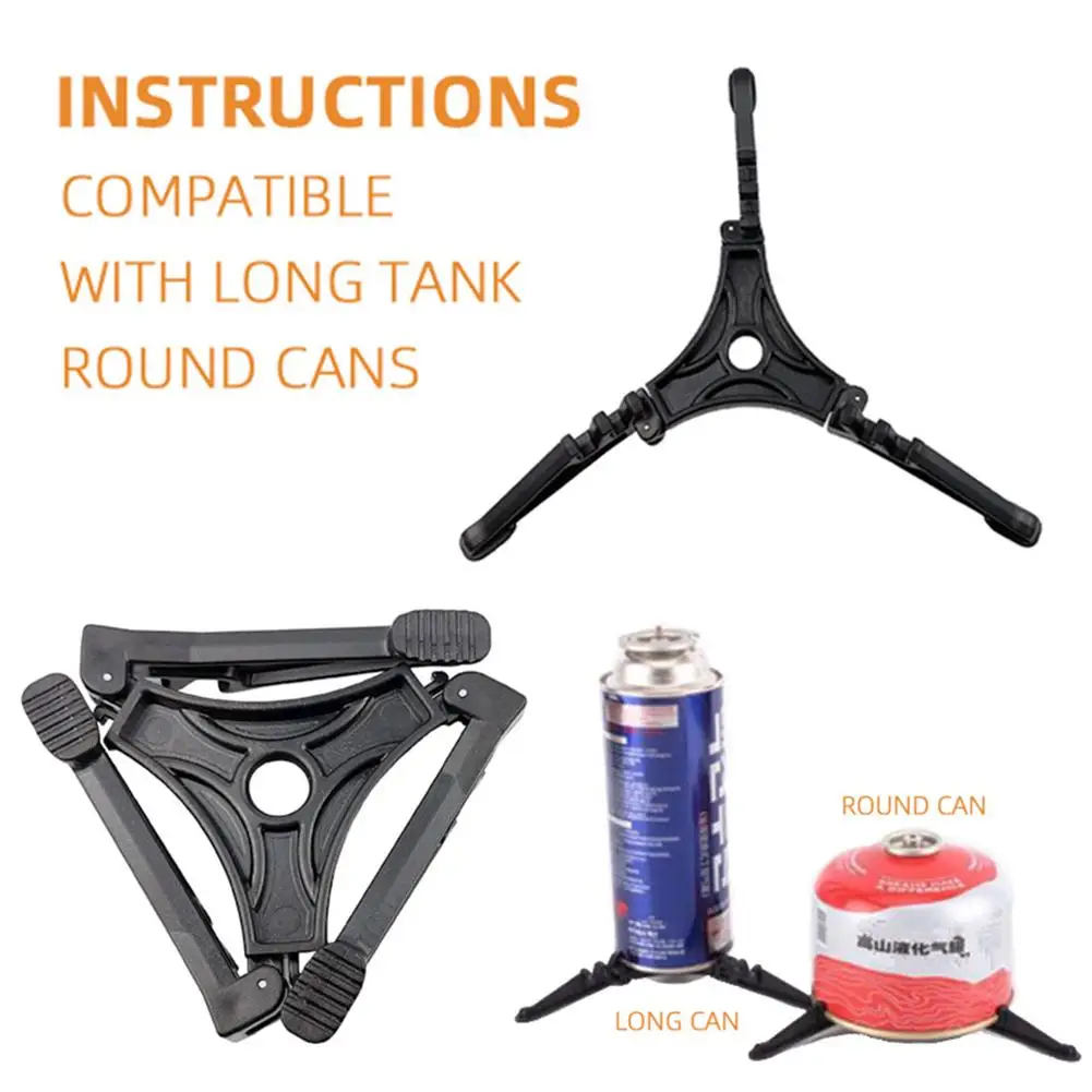 Cooking Gas Tank Stand Fuel Can Stabilizer Foldable Gas Tank Stove Bracket Cartridge Canister Tripod for Outdoor Camping