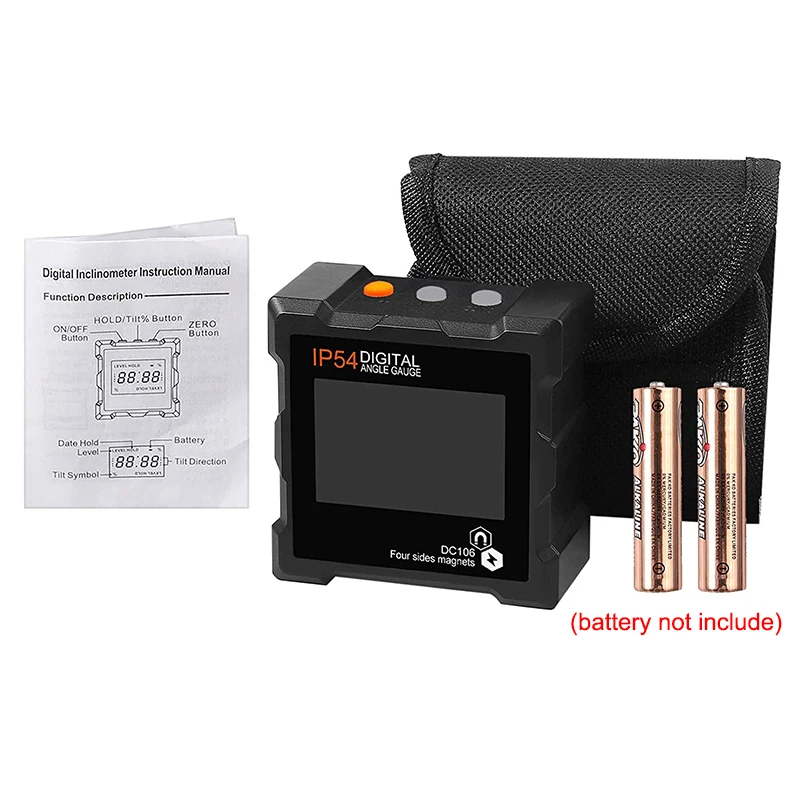 360 Degree Mini Digital Protractor Inclinometer Electronic Level Box Four Sides Strong Magnetic