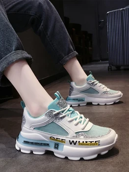 

Women's summer new 2020 fashion wild casual net shoes students thick bottom increased sports shoes