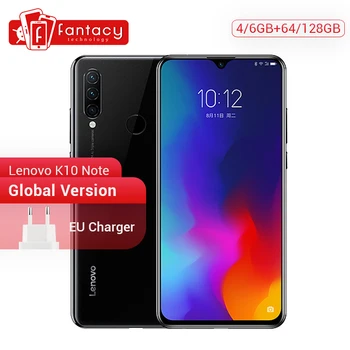 Перейти на Алиэкспресс и купить Глобальная версия Lenovo K10 Примечание 64 Гб 128 Snapdragon 710 Octa, четыре ядра, смартфон с функцией отпечатков пальцев (6,3 дюймовым экраном Тройная камер...