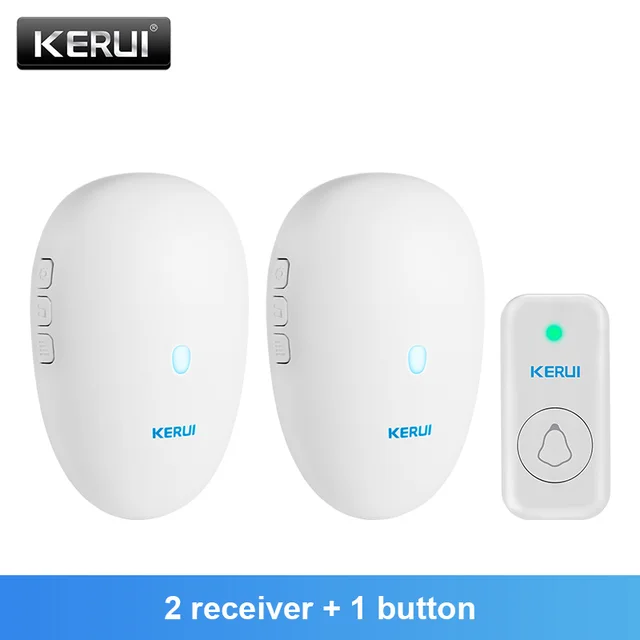 KERUI M521 Outdoor Wireless Doorbell Smart Home Security Welcome Chime Kit Door Bell Alarm LED Light Outdoor Button Battery kit 3