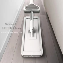 Floor Microfiber Mop Flat Squeeze Self Wringer Hardwood Mops Wet Dry No Hand Washing Lazy Flat Mop 3 Washable Pads Cleaning Tool