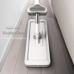 Floor Microfiber Mop Flat Squeeze Self Wringer Hardwood Mops Wet Dry No Hand Washing Lazy Flat Mop 3 Washable Pads Cleaning Tool
