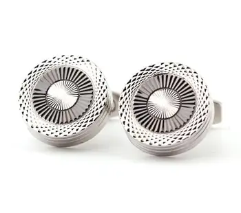 

10pairs/lot Copper Knurling Cufflinks Embossed Pattern Cuff Links Double Color Plating Cufflink Men's Jewelry Business Style