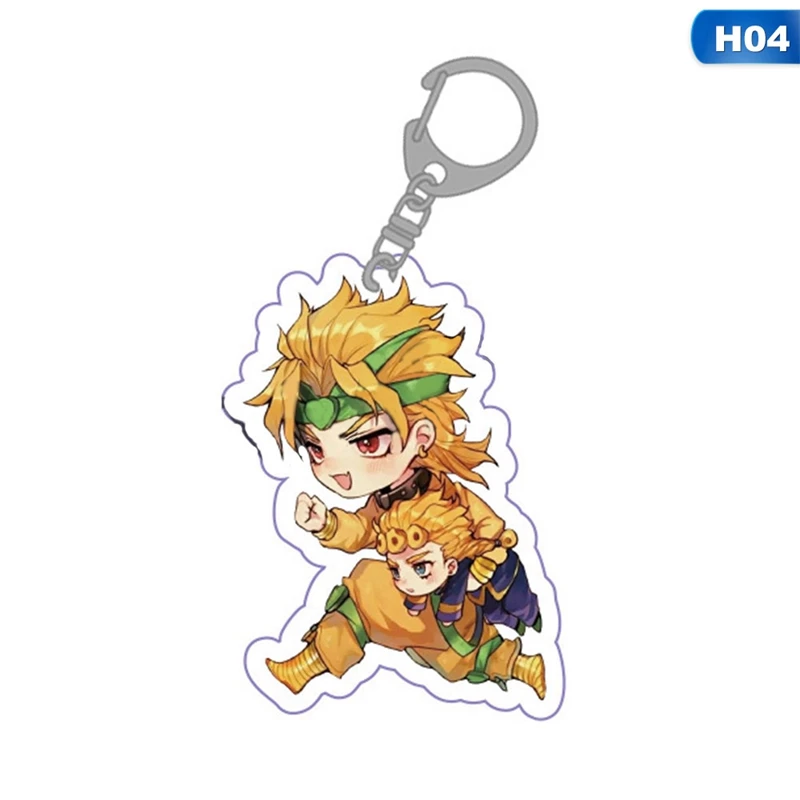 Anime JoJos Bizarre Adventure Acrylic Keychain Cartoon Jotaro Kujo Figure Keyring Gifts Key Holder Pendant Chain | Украшения и