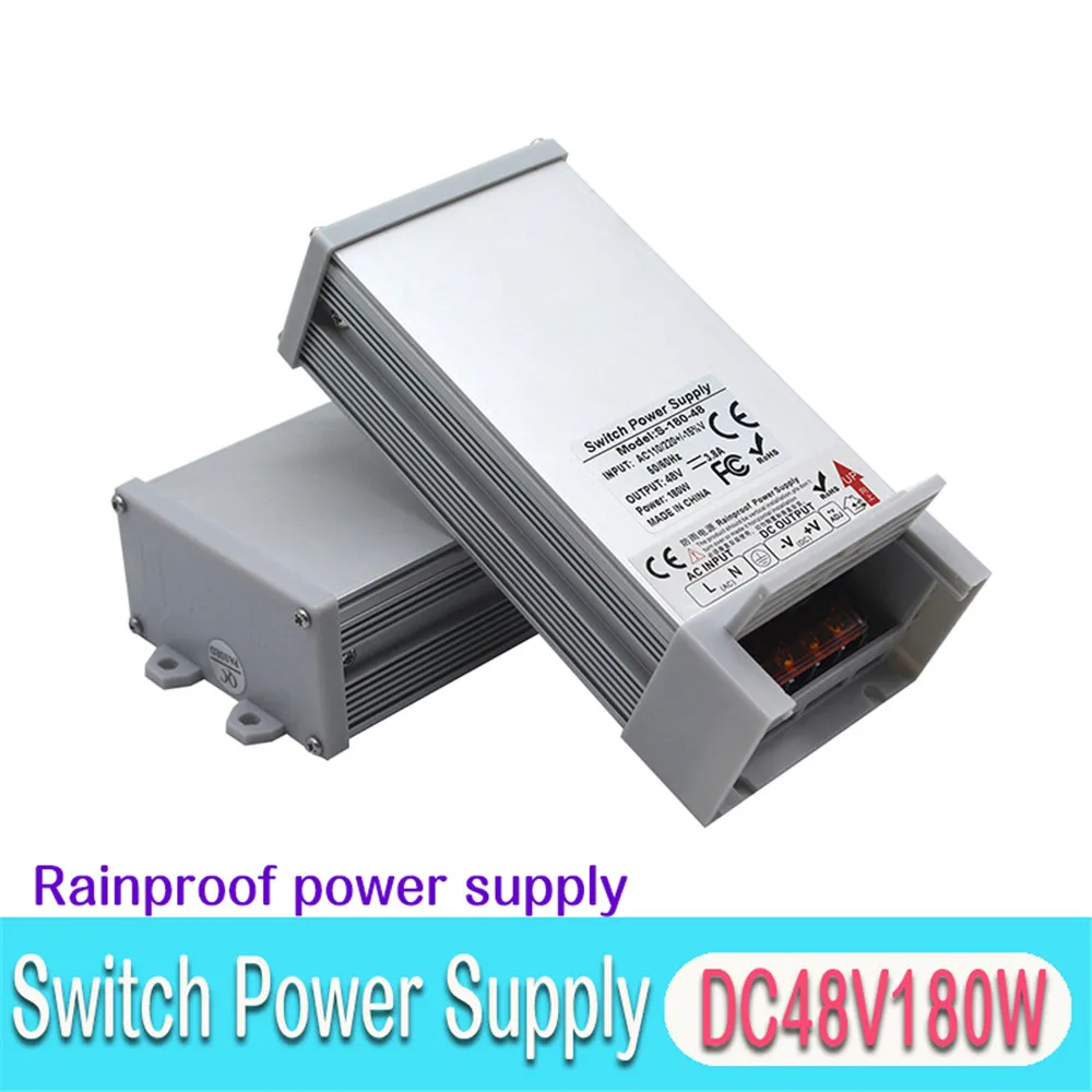 

Rainproof Switch Power Supply Unit DC 48V 180W Transformer 110v 220V AC DC48V Outdoor Power Source For LED Strip Light Nebulizer