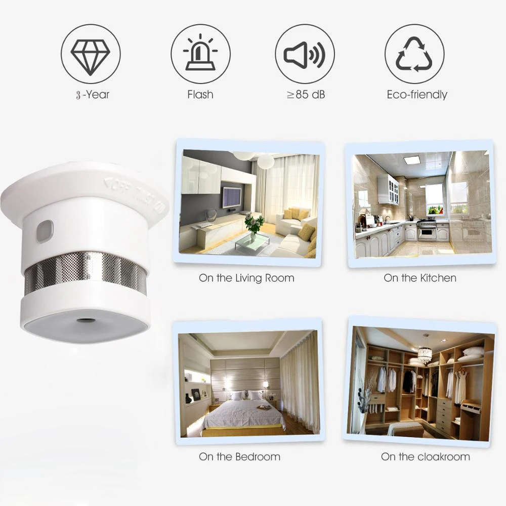 Беспроводной умный противопожарный датчик дыма Haozee Zigbee для умного дома s 2 4 ГГц