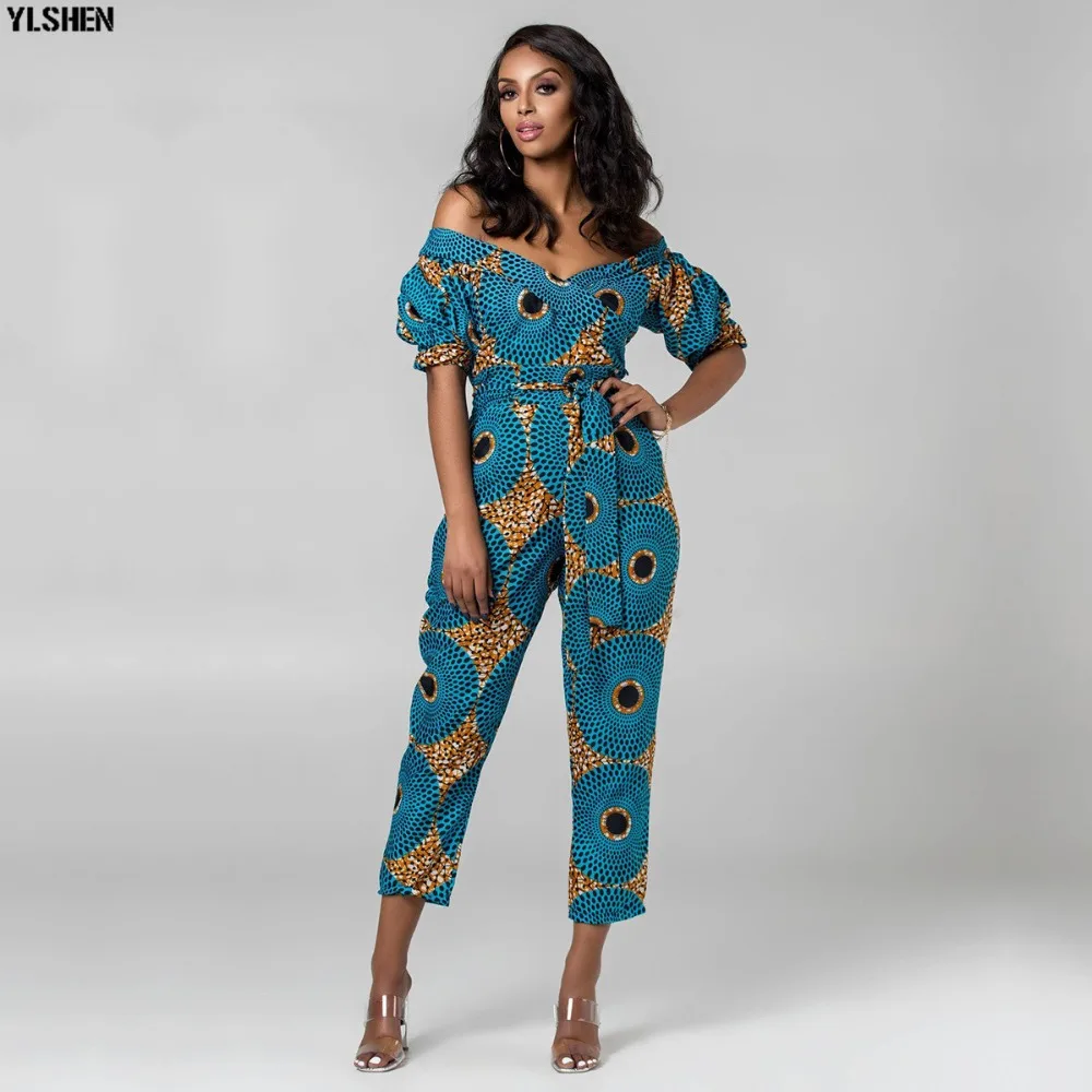 Dashiki African Clothes for Women Traditional Print  Jumpsuit Dresses Basin Riche Clothing Vetement Robe Africaine Femme 2019 35