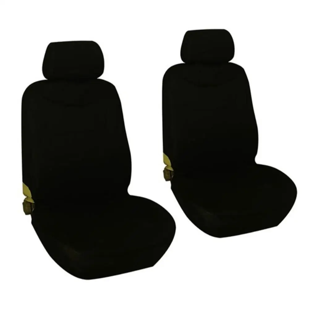 4 шт. чехол для автокресла, полный набор, полиэфирная ткань, универсальные автомобильные чехлы для сидений, защита для сидений, аксессуары для интерьера - Название цвета: Черный