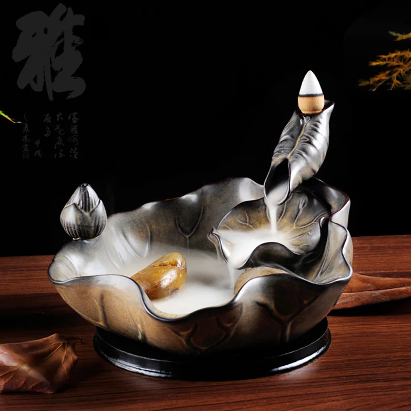 

Incense Holder Humidifier Hogar Furnace Ceramic Panxiang Tower Taper New Product Lotus Pond Moonlight Reversed Fragrance Insert