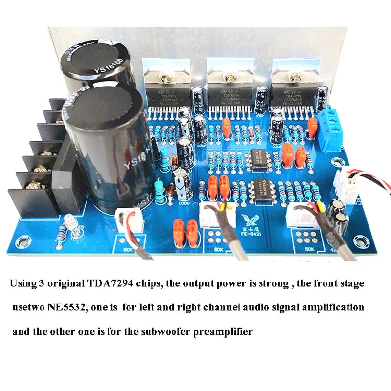 TDA7294 150 Вт+ 80 Вт+ 80 Вт 2,1 3 канала динамик сабвуфер бас NE5532 HiFi аудио Мощность готовая Плата усилителя T0844