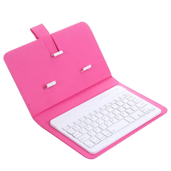 

Wireless Bluetooth Keyboard with Leather Case Mini Stand Cover Slim AS99