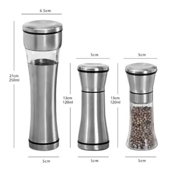 

Manual Pepper Salt Grinder Mill Shaker Refillable Coarseness Adjustable Spice Mill Kitchen Tools Portable