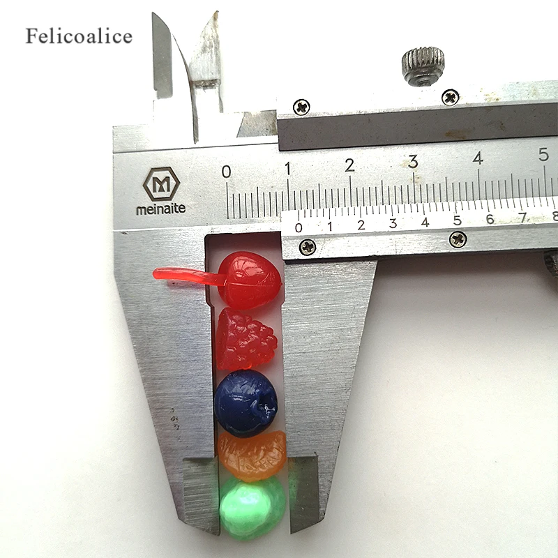 100pcs 3D Simulation Fruit Fake Cherry/Blueberry/Strawberry Resin Miniature Art Cabochon DIY Decorative Craft Scrapbooking