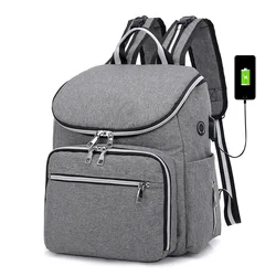 Sac à dos de grande capacité pour maman 35x30x16CM et biberon pour bébé, multifonctionnel, voyage en plein air, poussette suspendue, sac à couches décontracté 