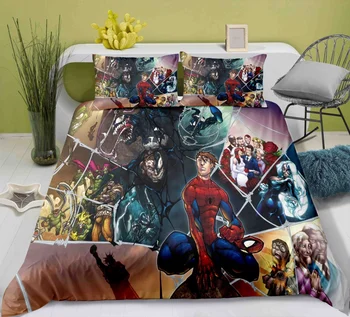 

Spiderman Bedding Set for Kids Boys Quilt Duvet Cover Bedspreads Quilt Cover Bedclothes Children Room Decor Bedding Set Dropship