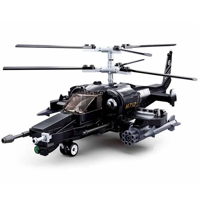 

Hot selling New Military World War II Series Helicopter Assembles Building Block Toy Aircraft Model Children's birthday present