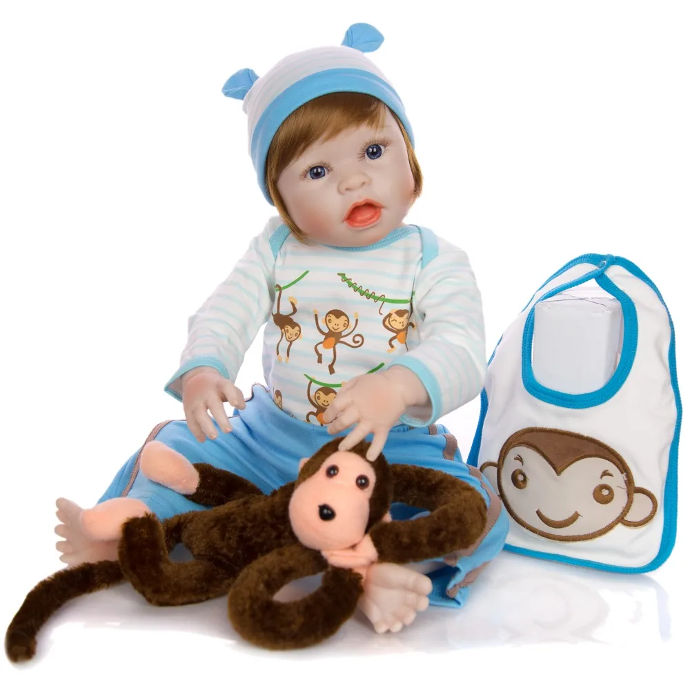 Фото Силиконовая виниловая Очаровательная Реалистичная кукла для младенцев 23 дюйма |
