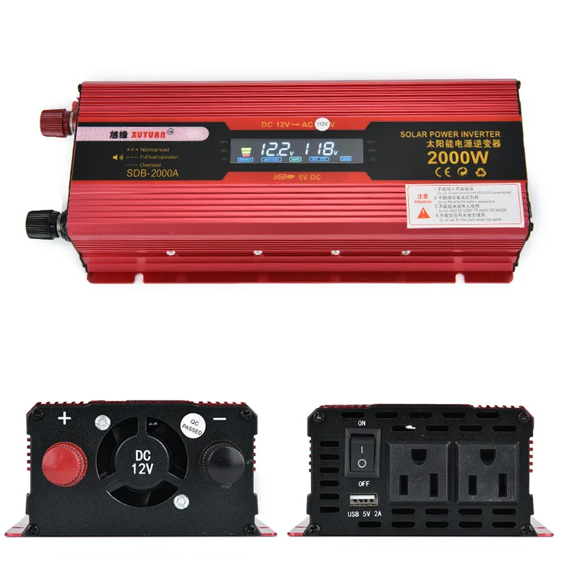 

Inverter Pure Sine Wave 12V To 110V 2000W Off Grid Solar System Solar Power Inverter