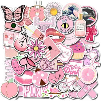 

50PCS Pink Cute Vsco Girl Stickers Pack Kids Toy Waterproof Pegatinas on Laptop Car Motorcycle Fridge hydro flask Sticker WG63