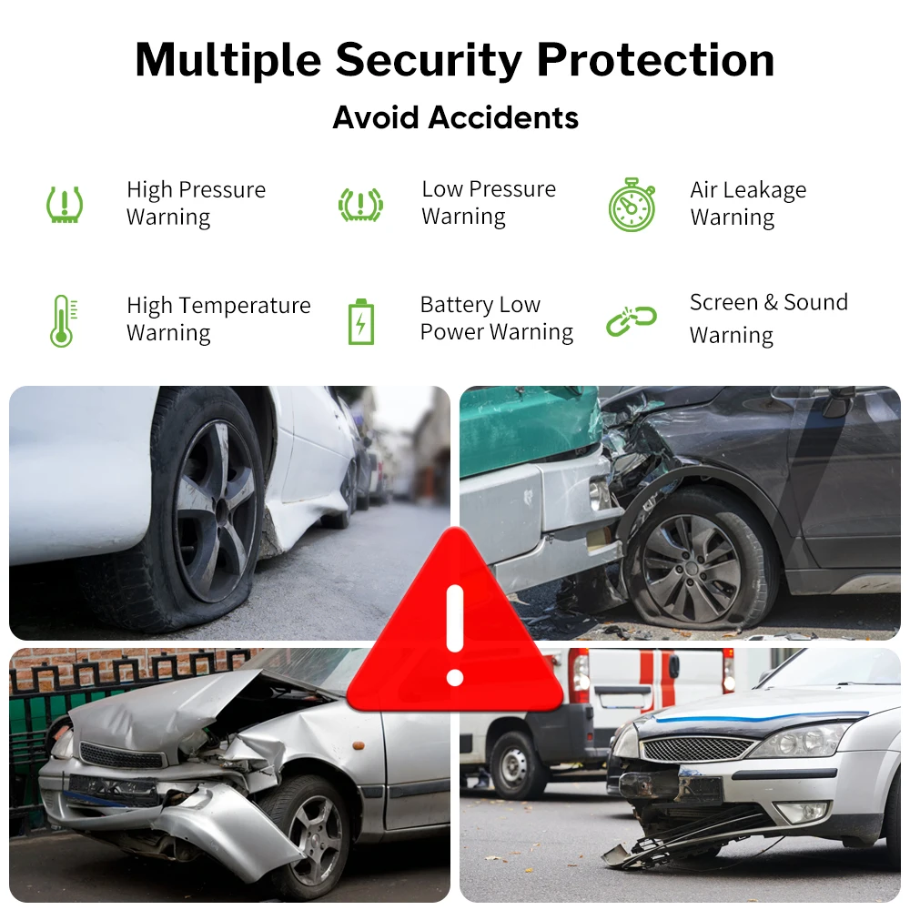 Tanie Deelife system monitorowania ciśnienia w oponach TPMS wewnętrzny czujnik zewnętrzny Solar TMPS Control Wheels bezprzewodowy Alarm ciśnienia w oponach