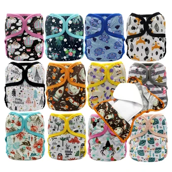 

MABOJ Diaper Cover OS Cloth Diapers Baby Cover Insert Waterproof Nappies Breathable Adjustable Wool Nappy Bebe Double Gusset