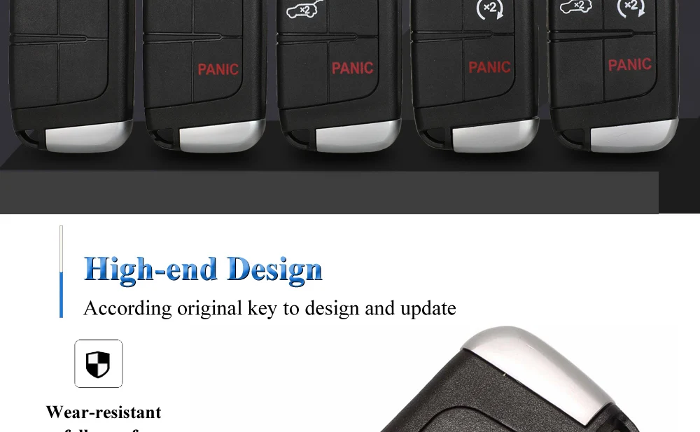 10 pz auto Smart portachiavi Shell per Jeep Grand Cherokee Dodge Ram 1500 viaggio caricabatterie Dart Challenger Durango Chrysler 300 - H4aa1ae3286174dae993a4e780bfcc8d1V