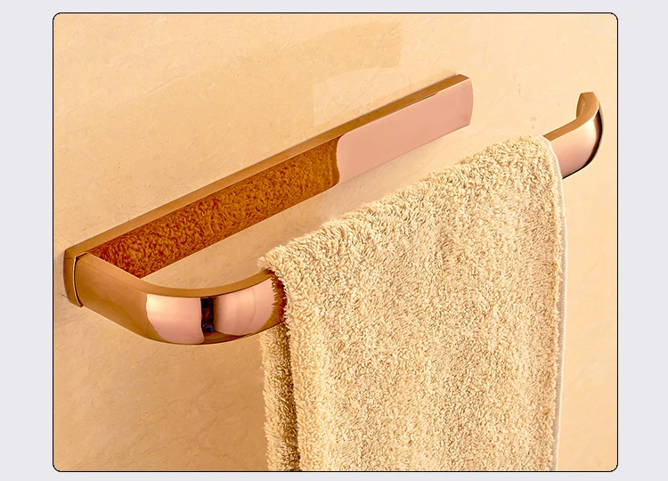 Description Picture 4 of itemClassic Brass Rose Gold Bathroom Accessories Simple Wall-Mounted Towel Bar Soap Dish Toilet Paper Holder BS3243