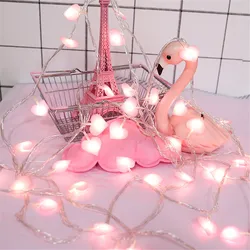 LED Romantic Fabric Heart String Light Fairy Garland Colorful Lamp String Battery Powered for Valentine's Day Couple Date Decor
