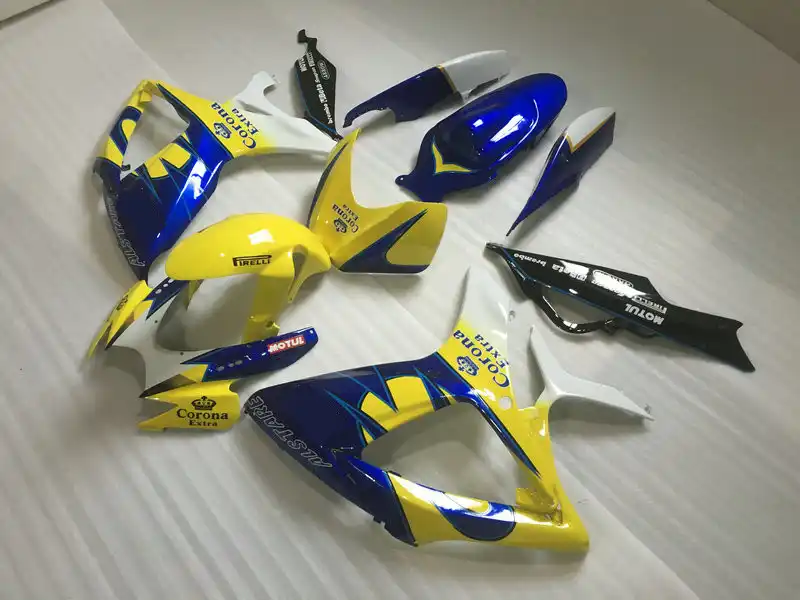 Набор обтекателей для литья под давлением GSXR600 750 06 07 K6 GSXR750 2006 2007 Желтый Синий ABS