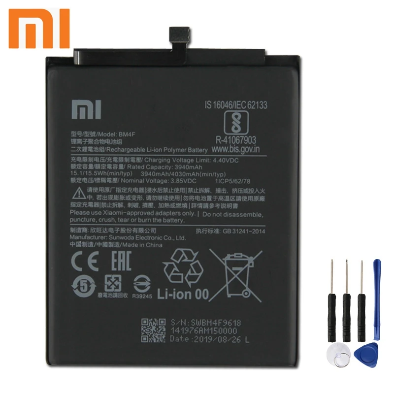 

Xiao Mi Xiaomi Mi BM4F Phone Battery For Xiao mi CC9 CC9e CC9 e BM4F 4030mAh Original Replacement Battery + Tool