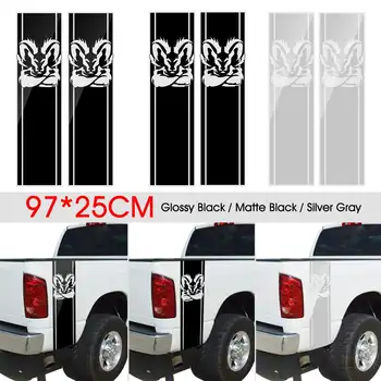 

2pcs 97*25cm Car Rear Trunk Body Strips Vinyl Decal Sticker Pickup Off-road DIY Decor For Dodge/Ram 1500 2500 3500 All Years