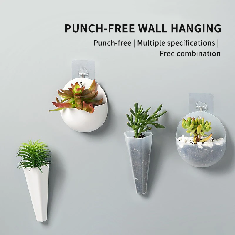 

2020 New Plant Pot Creative Plastic Hanging Planter Pot Wall Mounted Flower Planter Garden Indoor Wall Decor For Succulent Plant