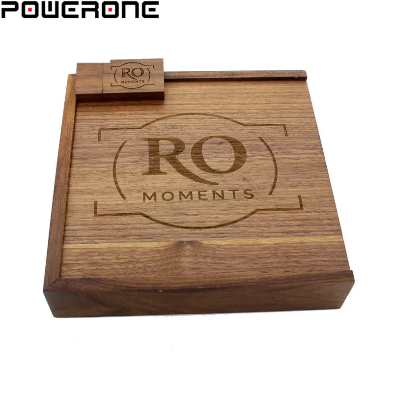 Деревянный фотоальбом POWERONE с бесплатным логотипом на заказ usb + карта памяти в