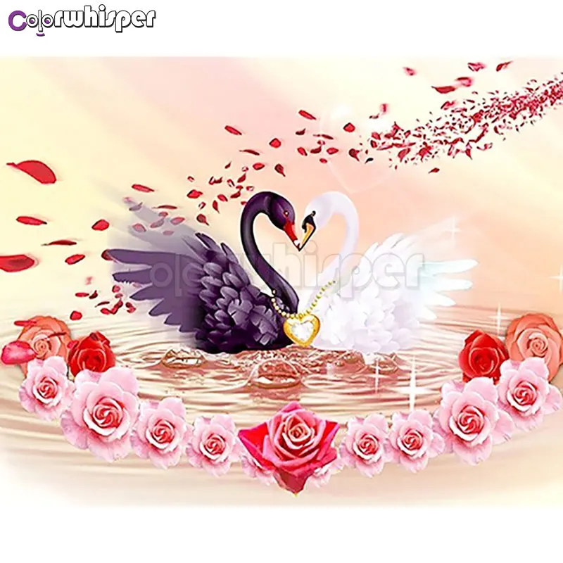 Billige Diamant Malerei 5D Voll Platz Runde Bohrer Schwan 5D Daimond Stickerei Malerei Kreuz Stich Bild Wand Kunst Dekor Z1080