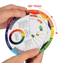 Профессиональный Трехъярусный дизайн бумажных карт, 12 цветов, направляющие колеса для смешивания цветов, центральный круг, вращающиеся татуировки для ногтей, цветная ссылка