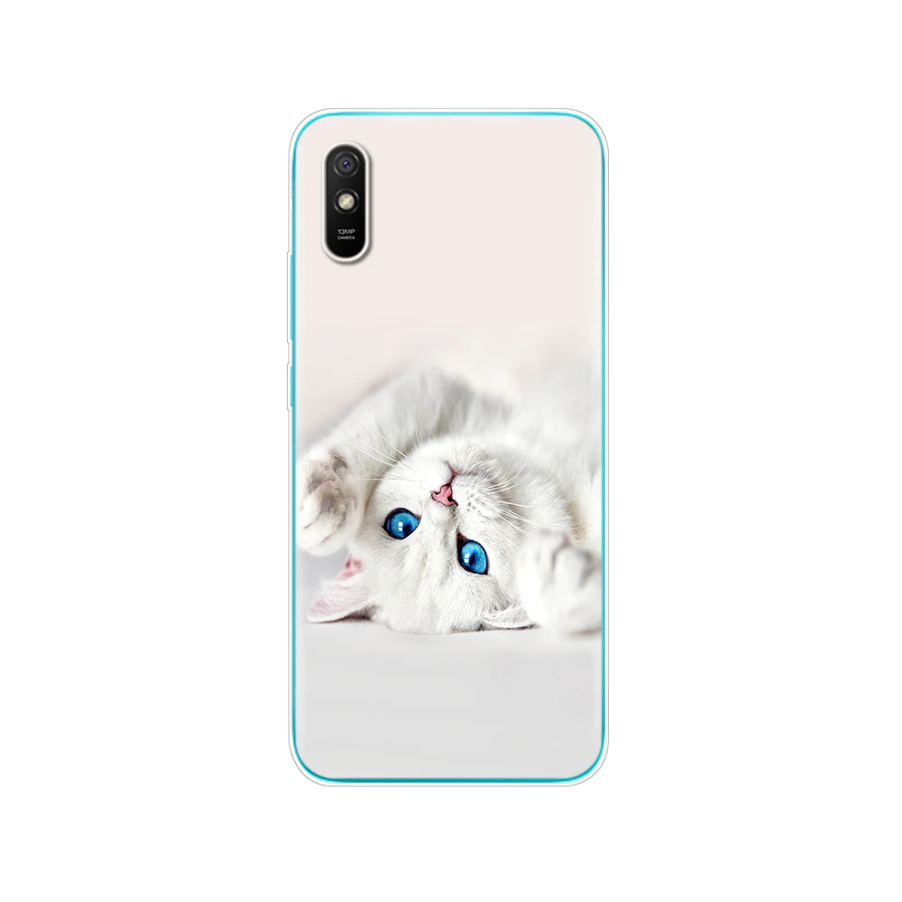 For xiaomi redmi 9A back Case Silicon Back Cover Phone Cases For redmi 9A Soft Case 6.53 inch funds etui bumper coque Cat Flower best phone cases for xiaomi Cases For Xiaomi