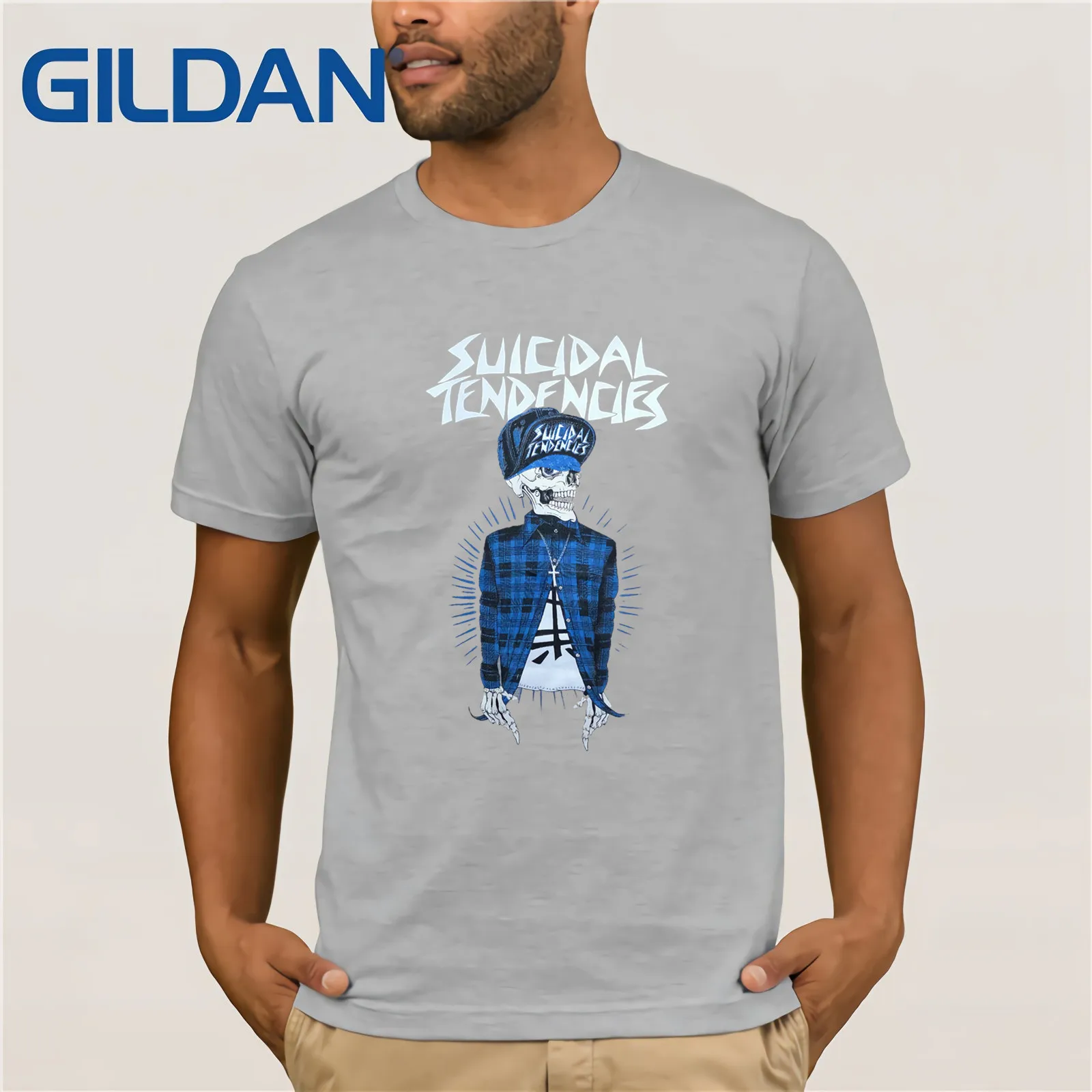 Суицидные тенденции-Vato темно-серый-Официальная футболка- s m L XL 2XL топ s m en футболка - Цвет: light grey