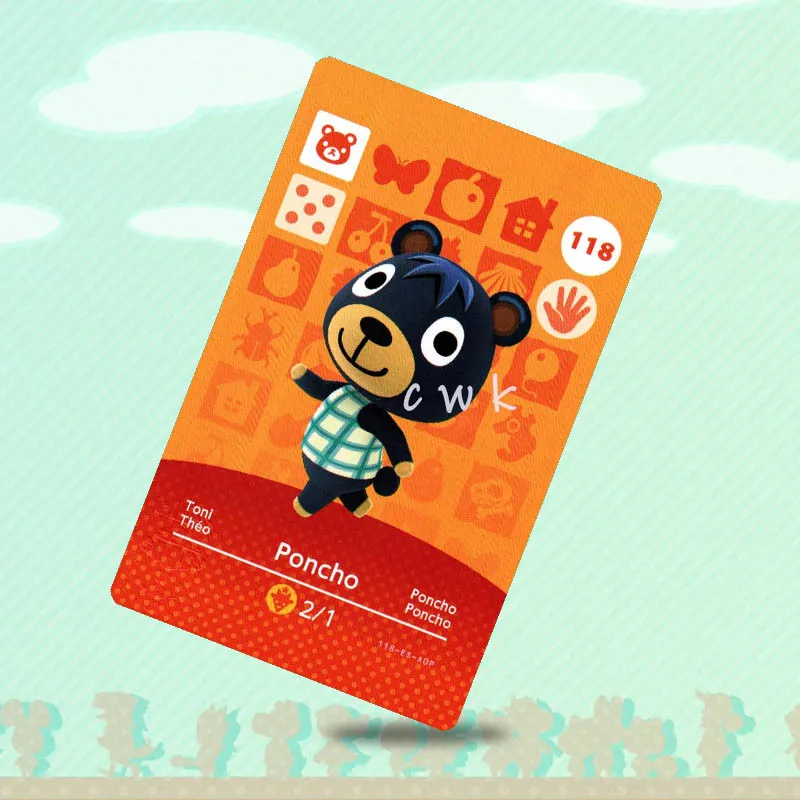 118 пончо животное пересечение Amiibo Ntag215 тег NFC карта работа для NS переключатель