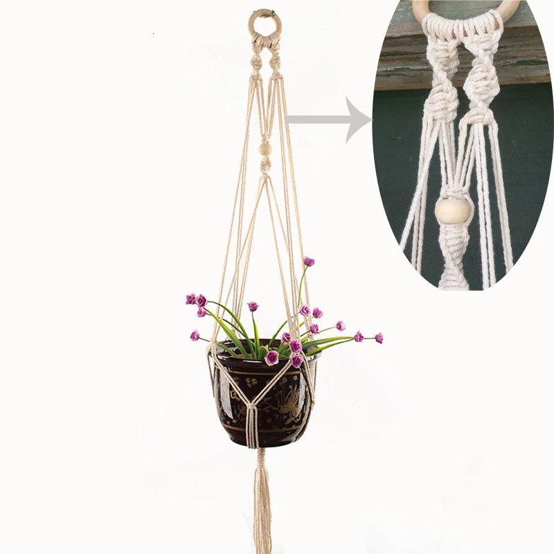 Hot sales handmade macrame plant hanger flower /pot hanger for wall decoration countyard garden