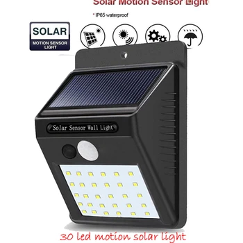 

1-4Pcs 30 LEDs Solar light Solar Panel Power lamp PIR Motion Sensor Path light Street Porch Security Outdoor Waterproof Wall lam