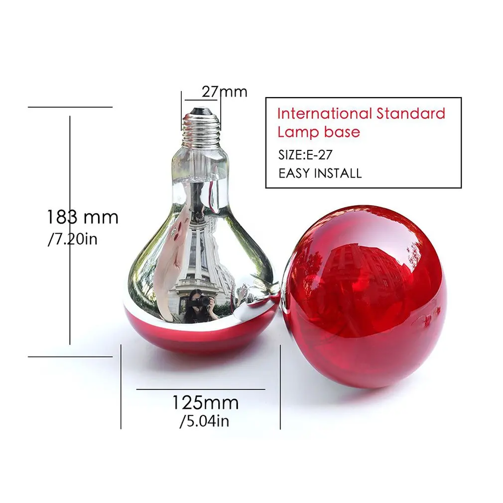 

275W Infrared Heat Lamp Bulb For Therapy Health Pain Relief Therapeutic Lamp AU portable Durable Lamp Bulb
