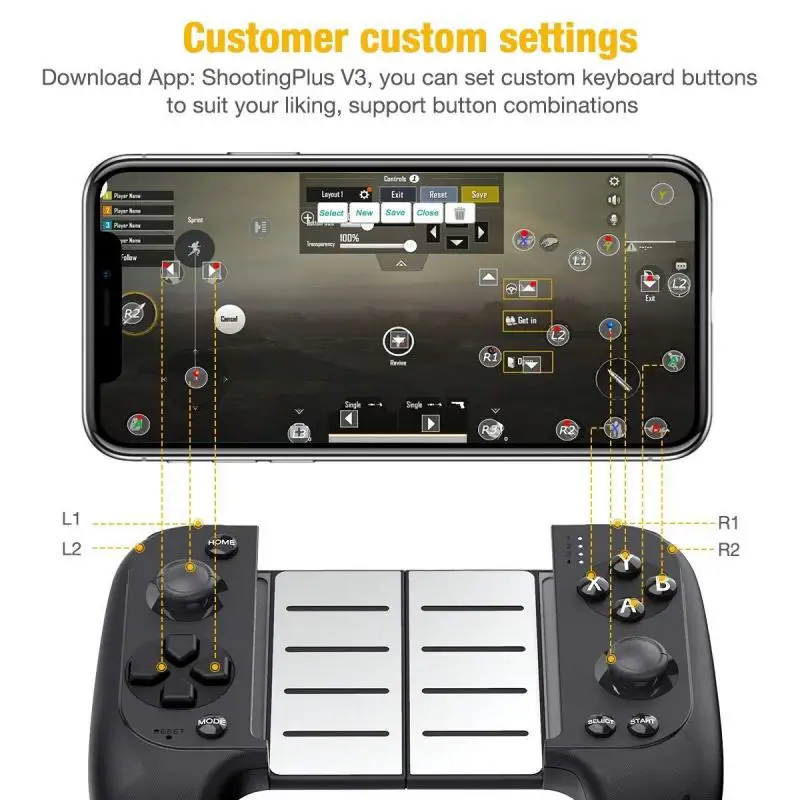 Wireless Bluetooth-compatible Game Controller Saitake Telescopic Gamepad Joystick For Samsung Huawei Xiaomi Android IOS IPhone