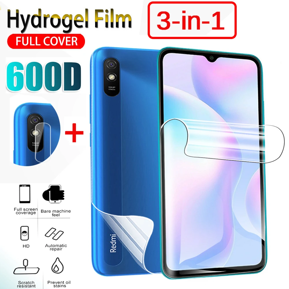 Гидрогелевая пленка 3 в 1 Защитная для экрана xiaomi redmi 10X Φ pro объектива фотокамеры и
