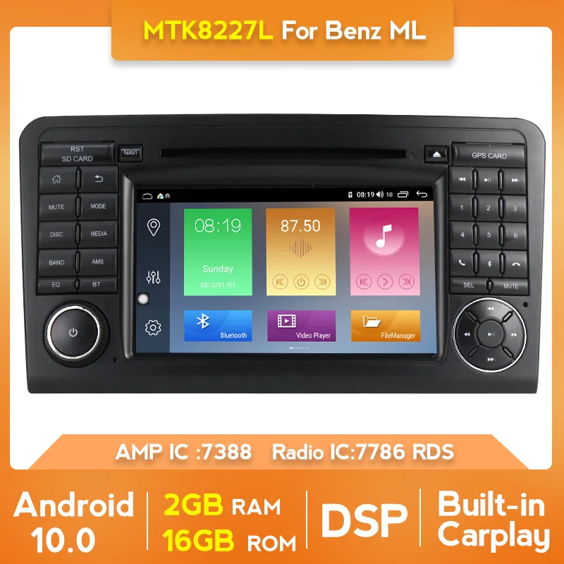 Car Multimedia DVD Player Android 10 GPS Navigation Stereo DSP For Mercedes Benz M-Class/GL-Class ML320/ML 350/W164 2005-2012 | Автомобили