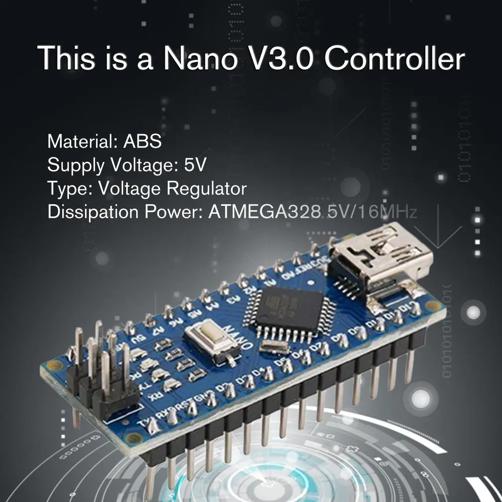 Nano ATMEGA328P Mini USB с Загрузчиком совместим с Arduino Nano V3.0 контроллер CH340 USB драйвер 16 МГц
