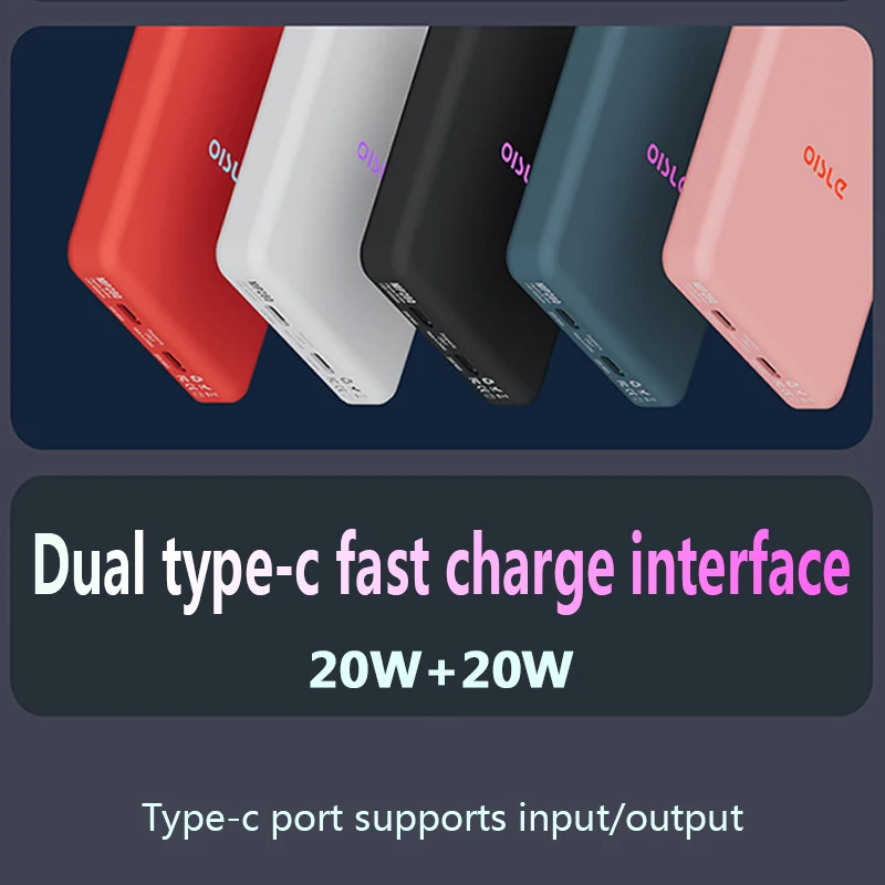 OISLE 8000mah Magsafe Power Bank Dual PD Fast Charger Wireless Portable External Battery Magnetic For Iphone 12 13 14 15 proMax 3